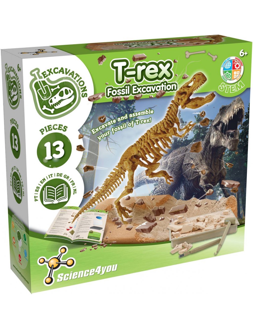 Fossil Excavation T-Rex | Dinosaur Toy for Children Aged: 6+ | Science4you