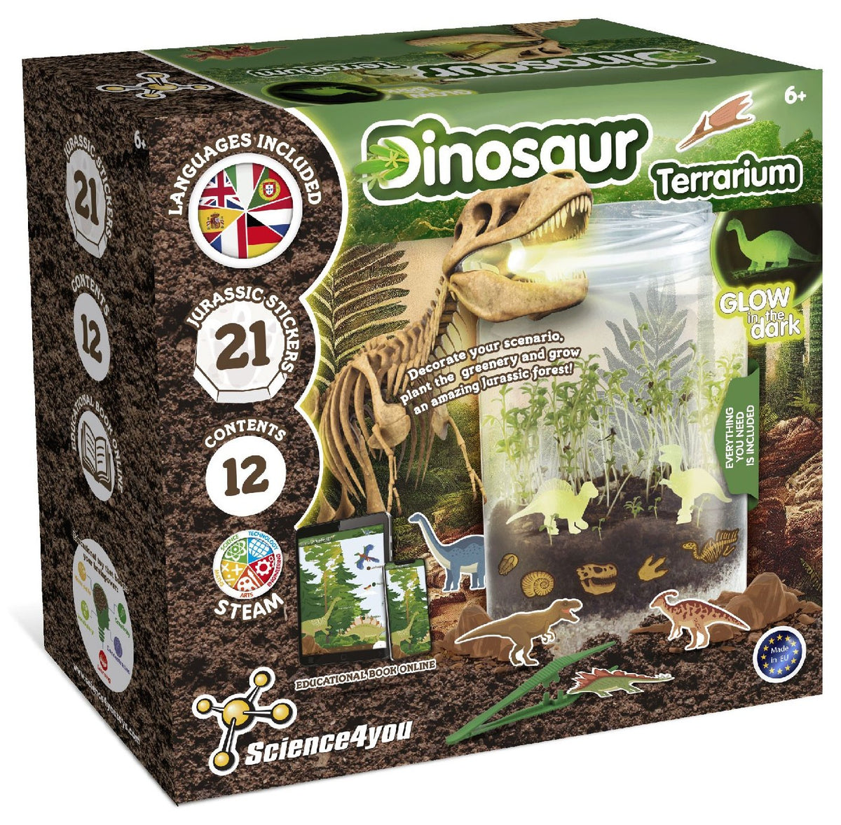 Dinosaur Terrarium - Glows in the Dark | Toy for Children Aged 6 ...