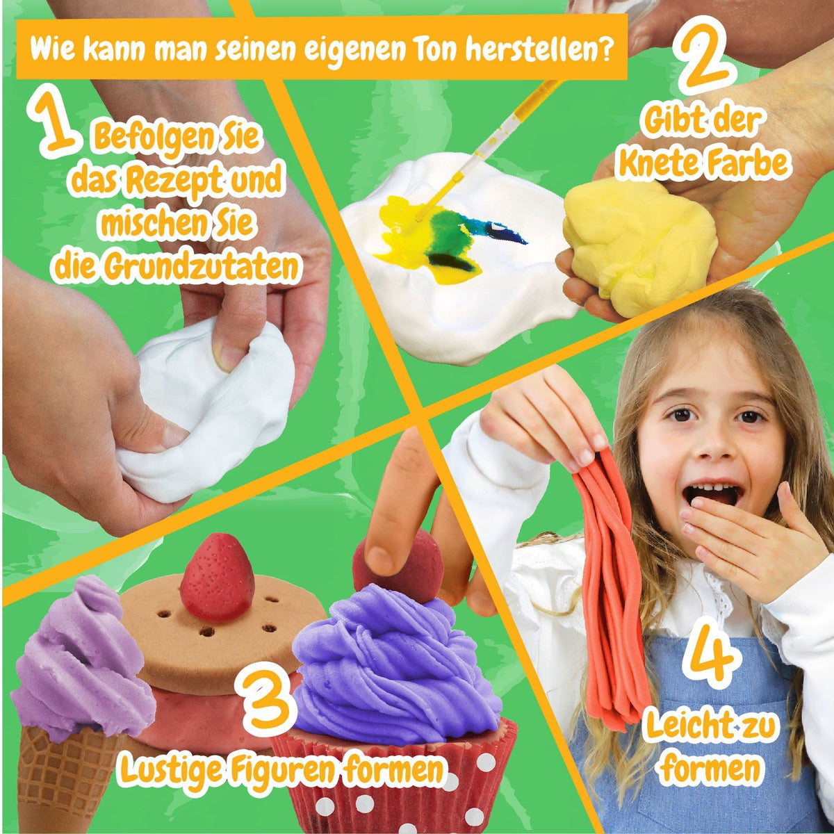 Knete-Fabrik Eiscreme und Cupcakes