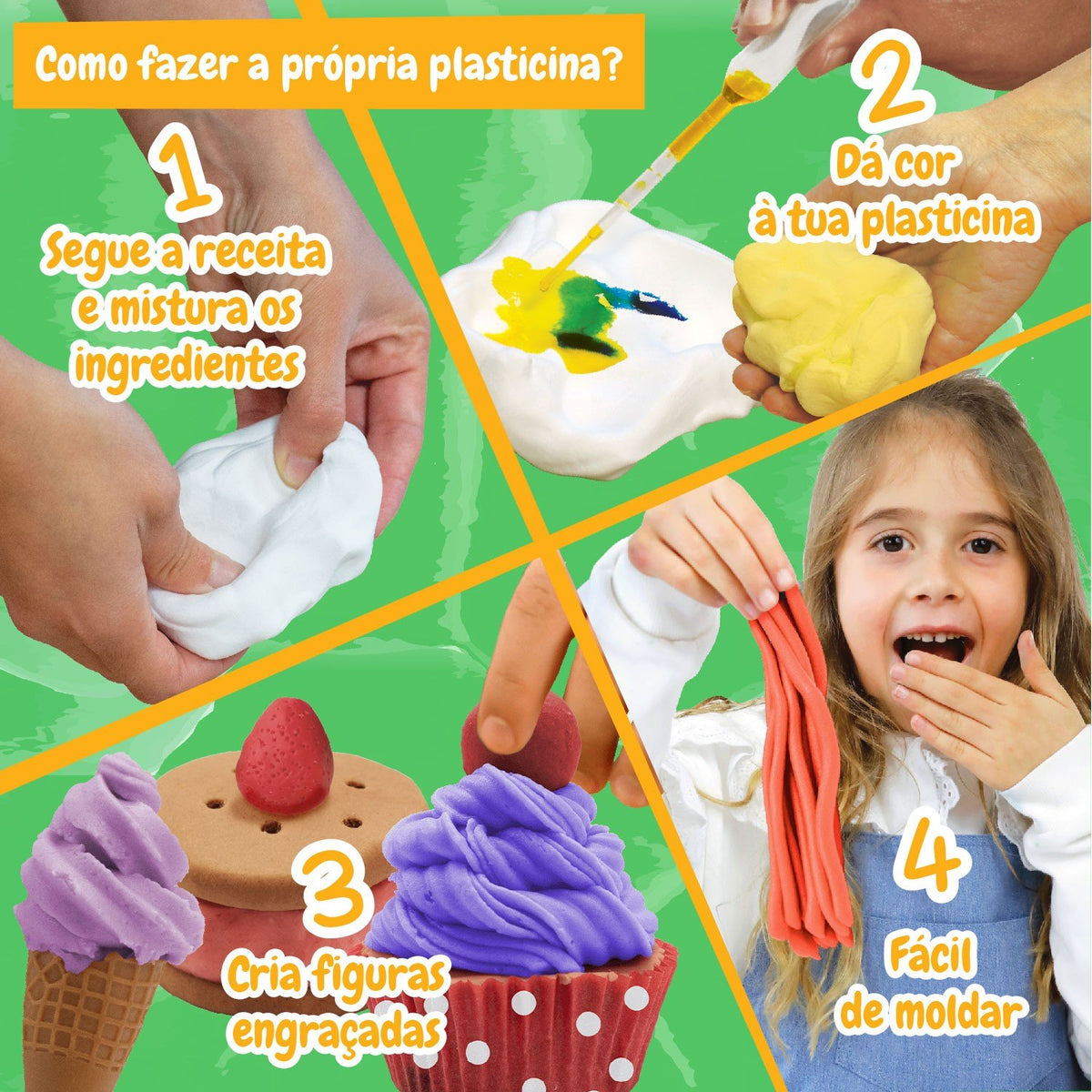 Multilingual Play Dough Ice Cream and Cupcake Factory