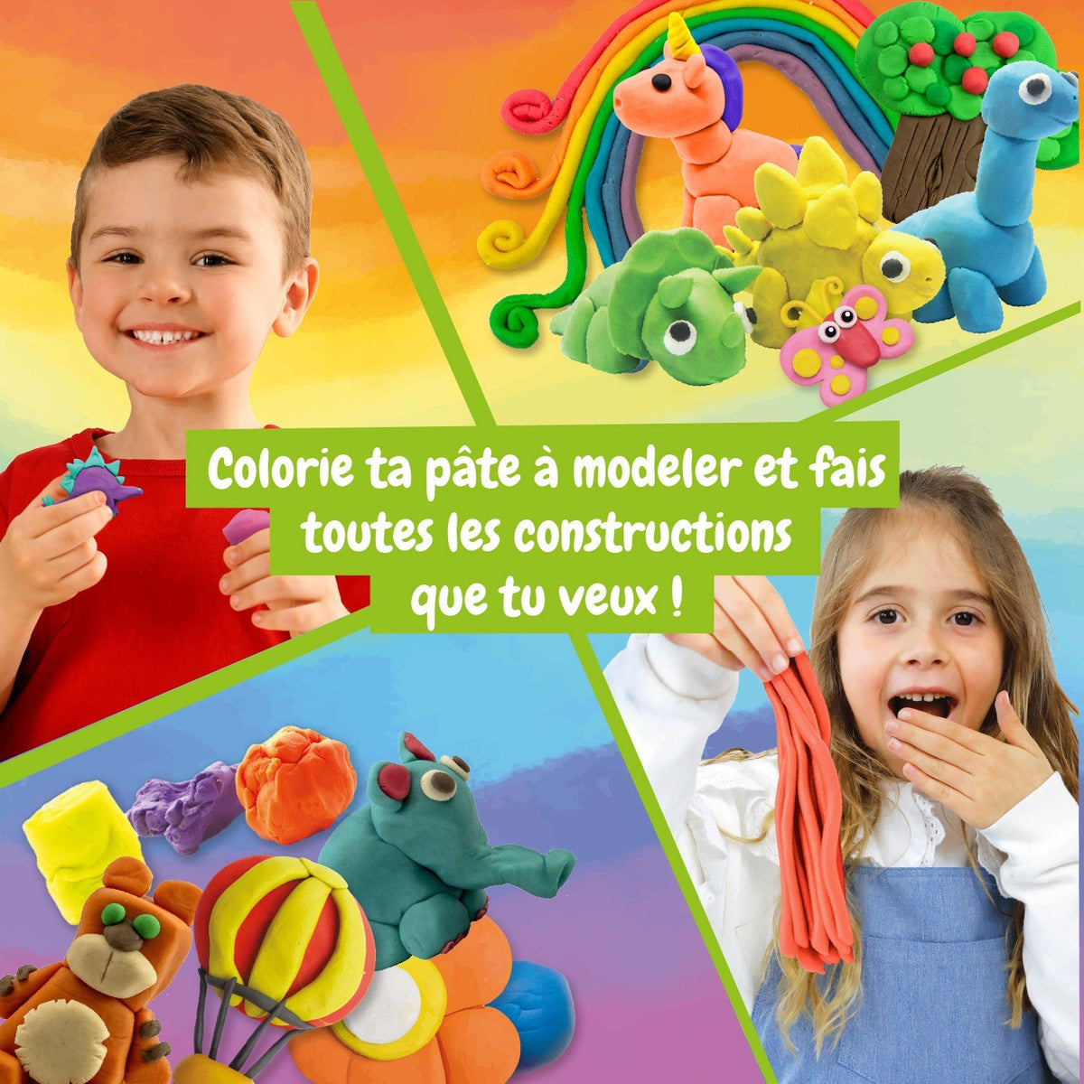 Pâte à modeler multicolore