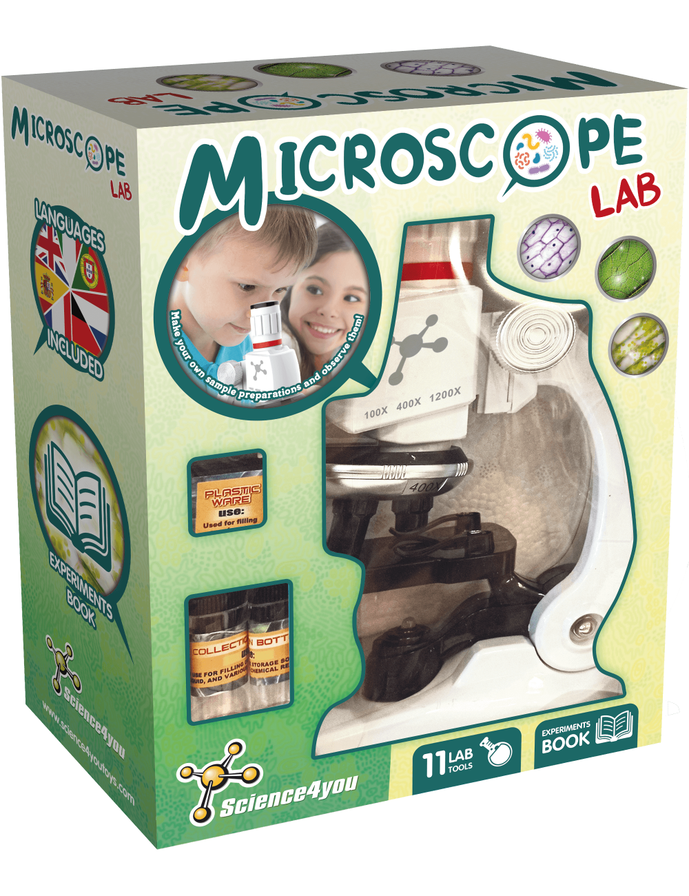 1 boîte Enfants Jouet Biologique microscope Grossissement Tige