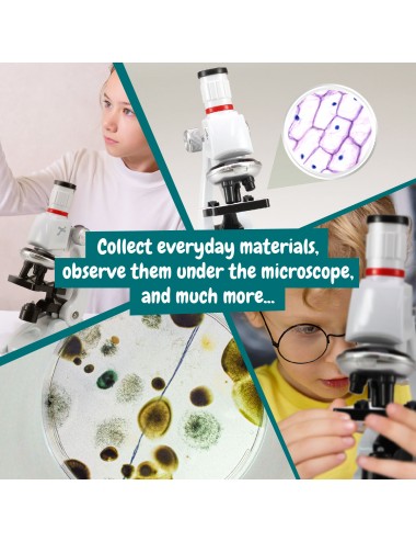 Acheter PDTO nouveau jouet de microscope optique 1600 fois la science  biologique des enfants haute définition